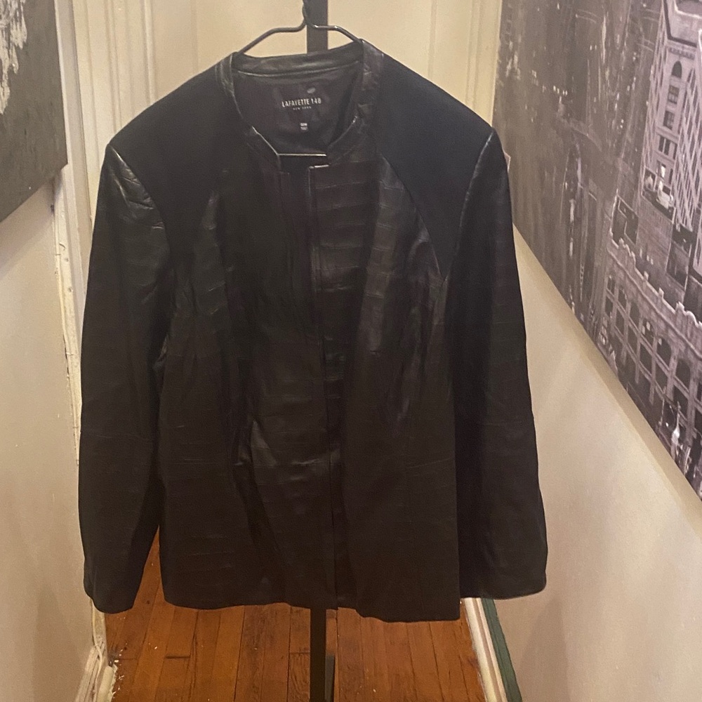 Lafayette 148 New York Black Leather Jacket